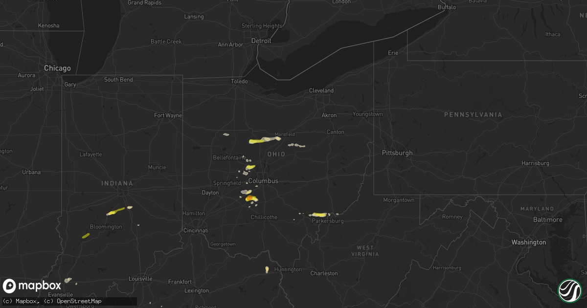 Hail map in Ohio on May 21, 2018