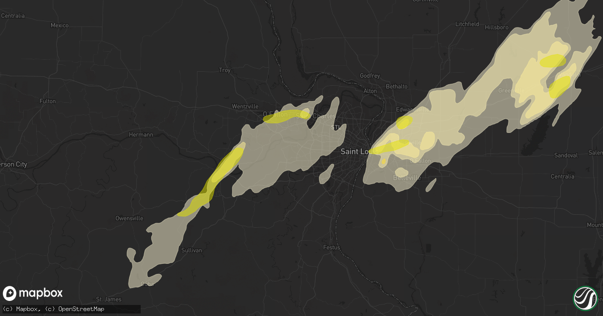 Hail map in Ballwin, MO on May 21, 2019