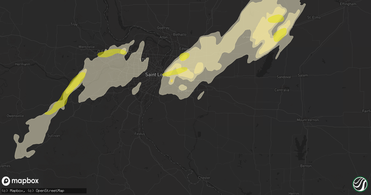 Hail map in Belleville, IL on May 21, 2019
