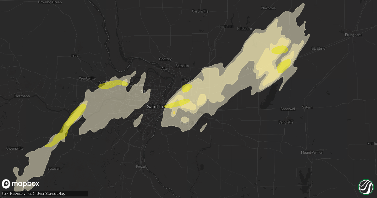 Hail map in Collinsville, IL on May 21, 2019