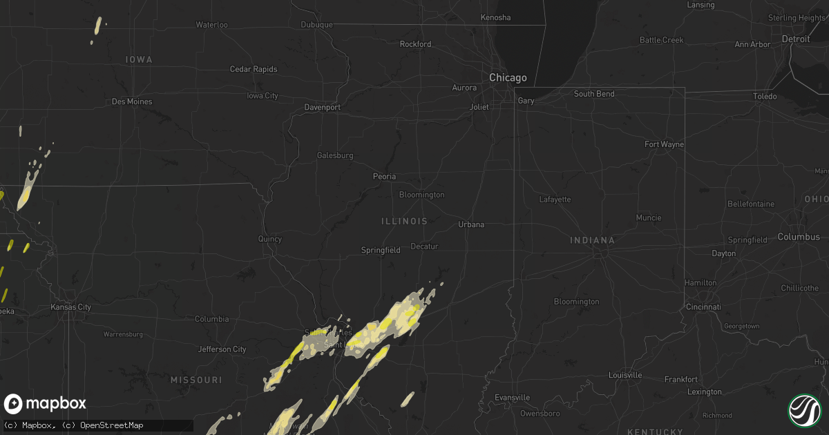 Hail map in Illinois on May 21, 2019