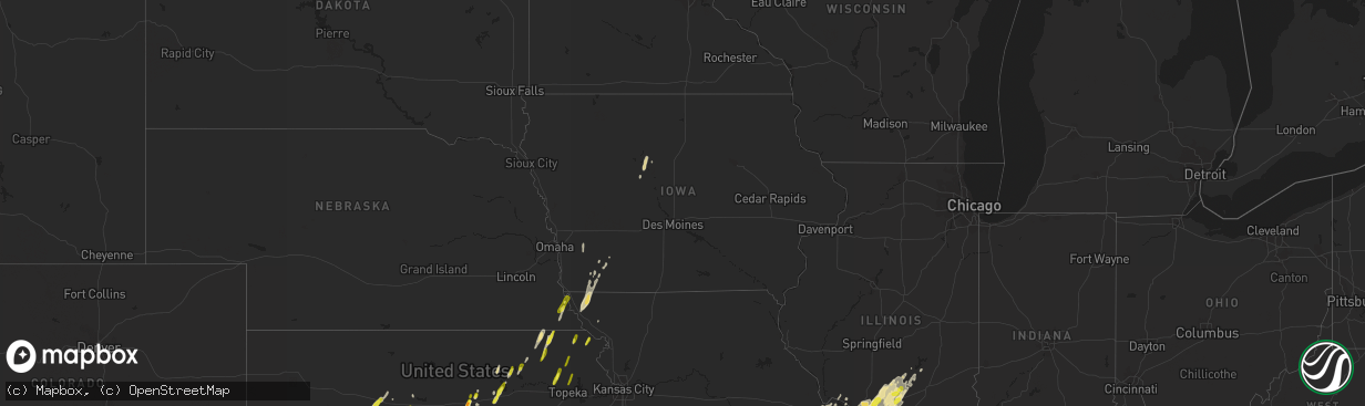 Hail map in Iowa on May 21, 2019