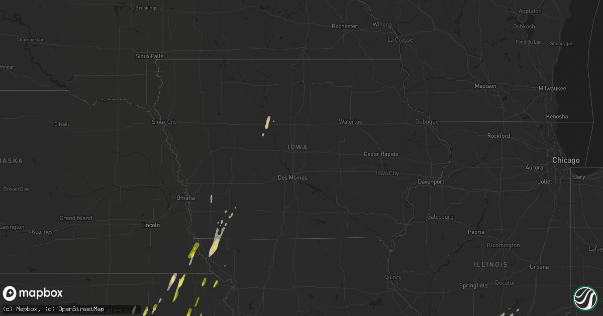 Hail map in Iowa on May 21, 2019