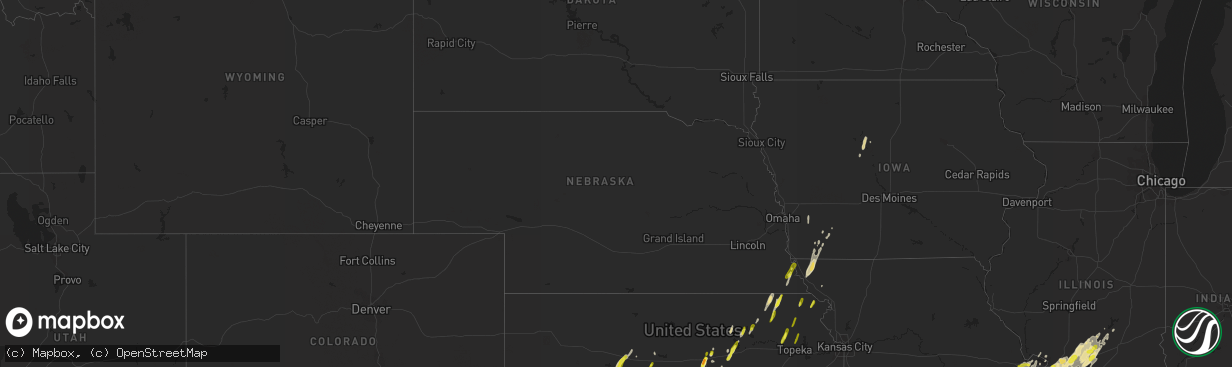 Hail map in Nebraska on May 21, 2019