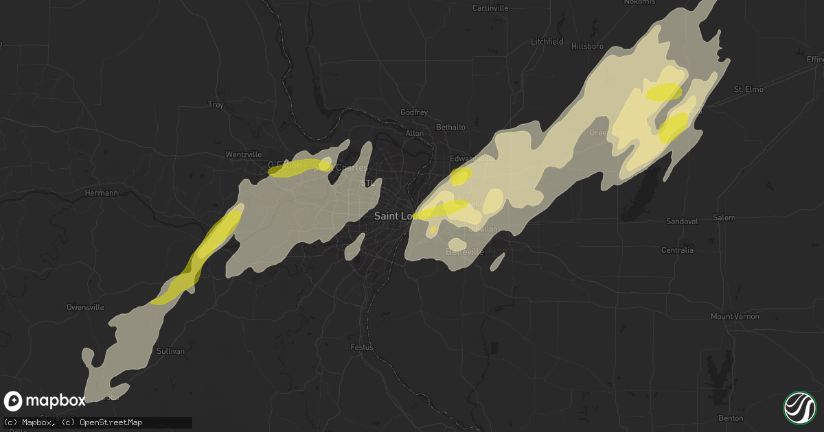 Hail map in Saint Louis, MO on May 21, 2019