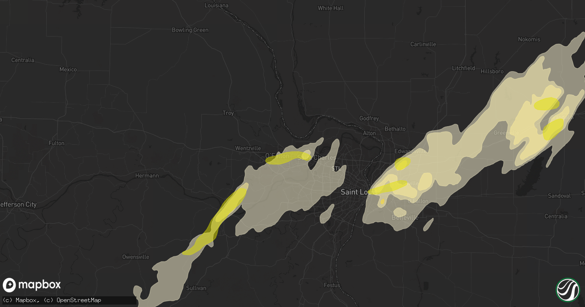 Hail map in Saint Peters, MO on May 21, 2019