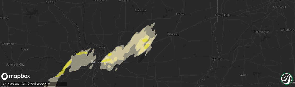 Hail map in Vandalia, IL on May 21, 2019