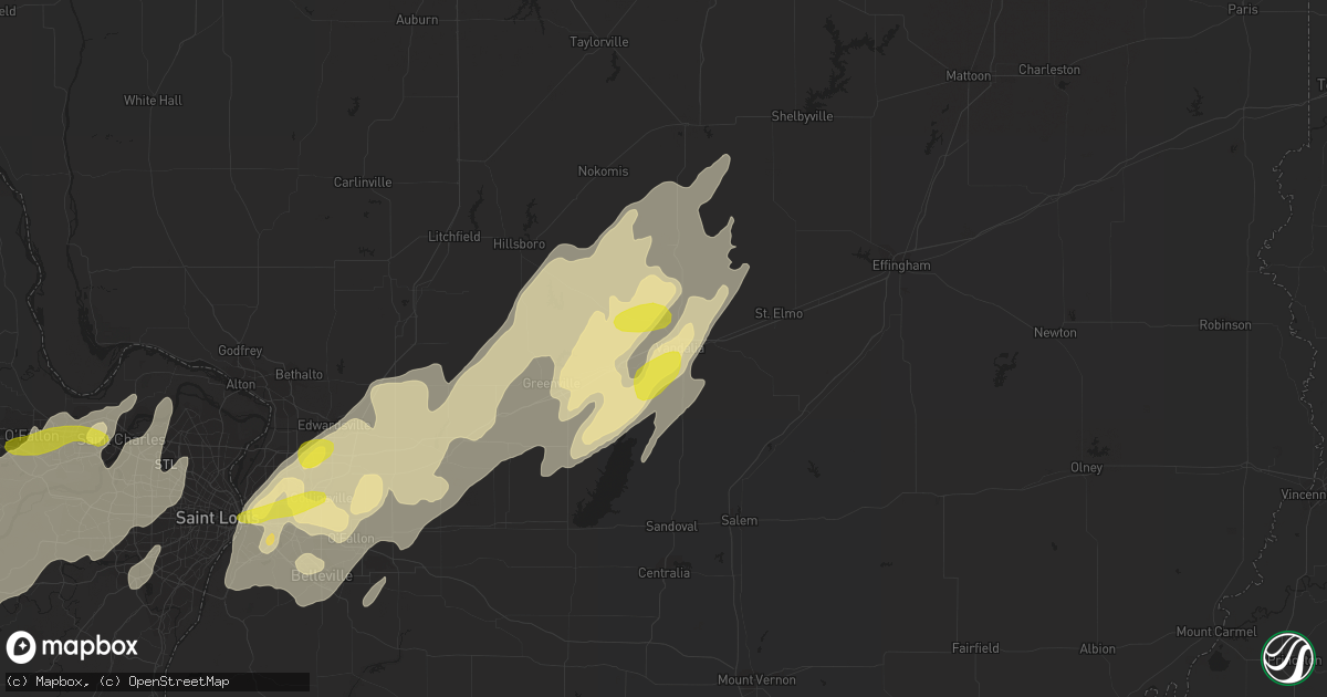 Hail map in Vandalia, IL on May 21, 2019