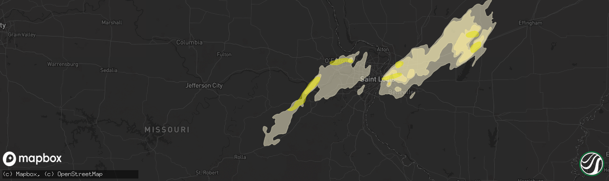 Hail map in Washington, MO on May 21, 2019