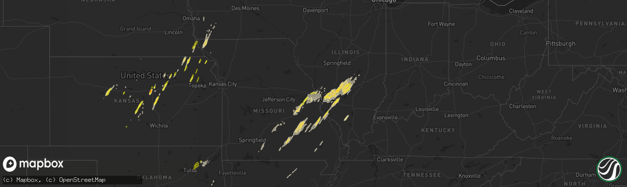 Hail map on May 21, 2019