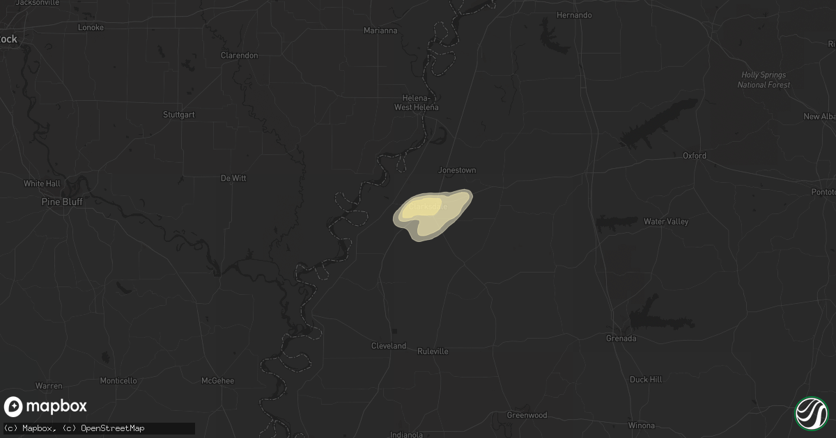 Hail map in Clarksdale, MS on May 21, 2020