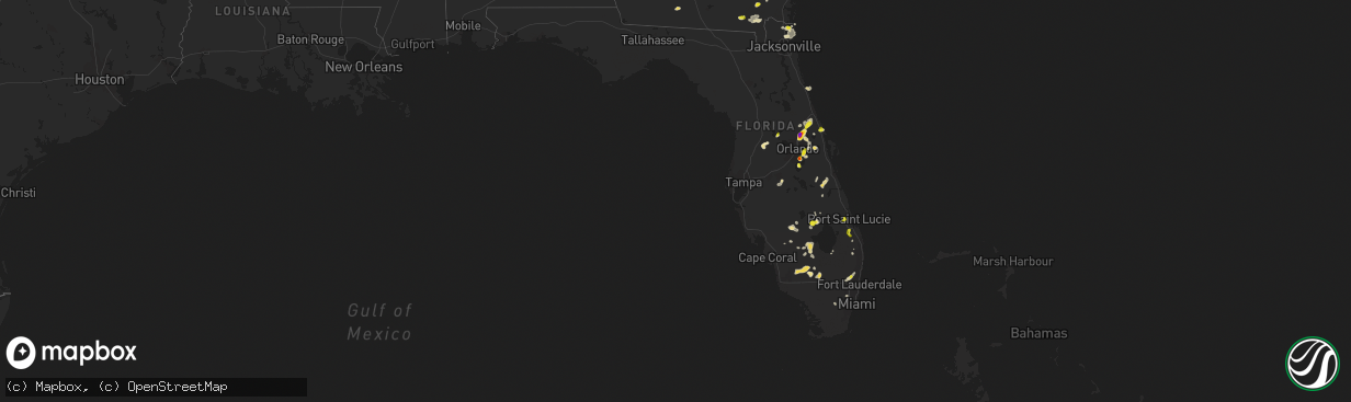 Hail map in Florida on May 21, 2020