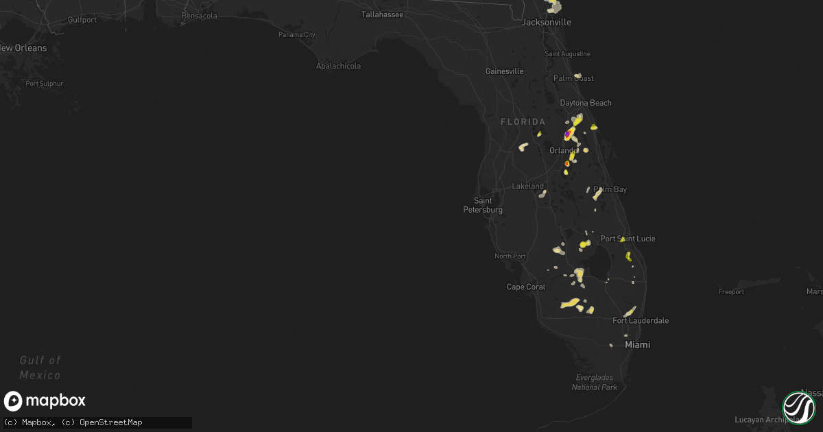 Hail map in Florida on May 21, 2020