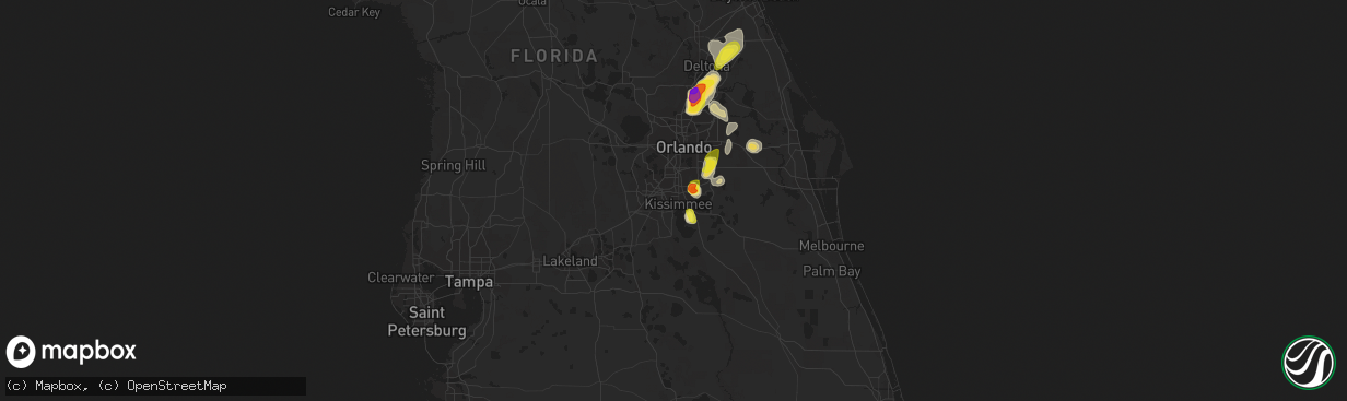 Hail map in Kissimmee, FL on May 21, 2020