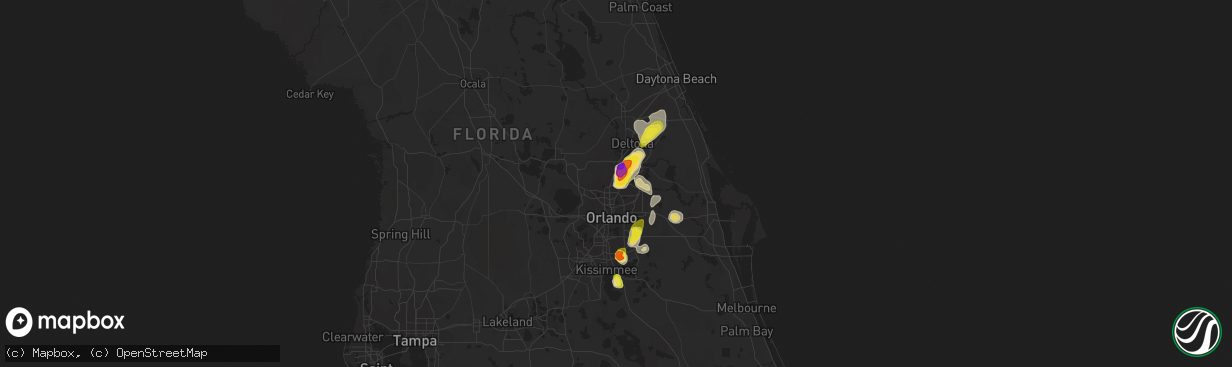 Hail map in Longwood, FL on May 21, 2020