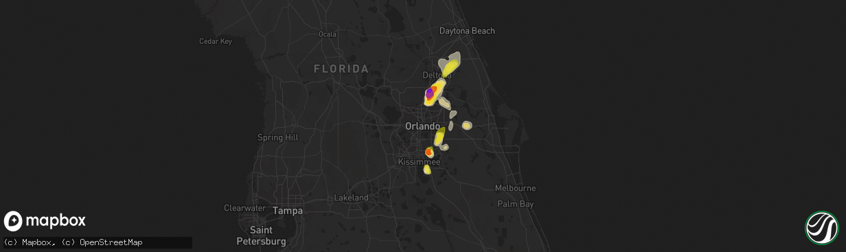 Hail map in Orlando, FL on May 21, 2020