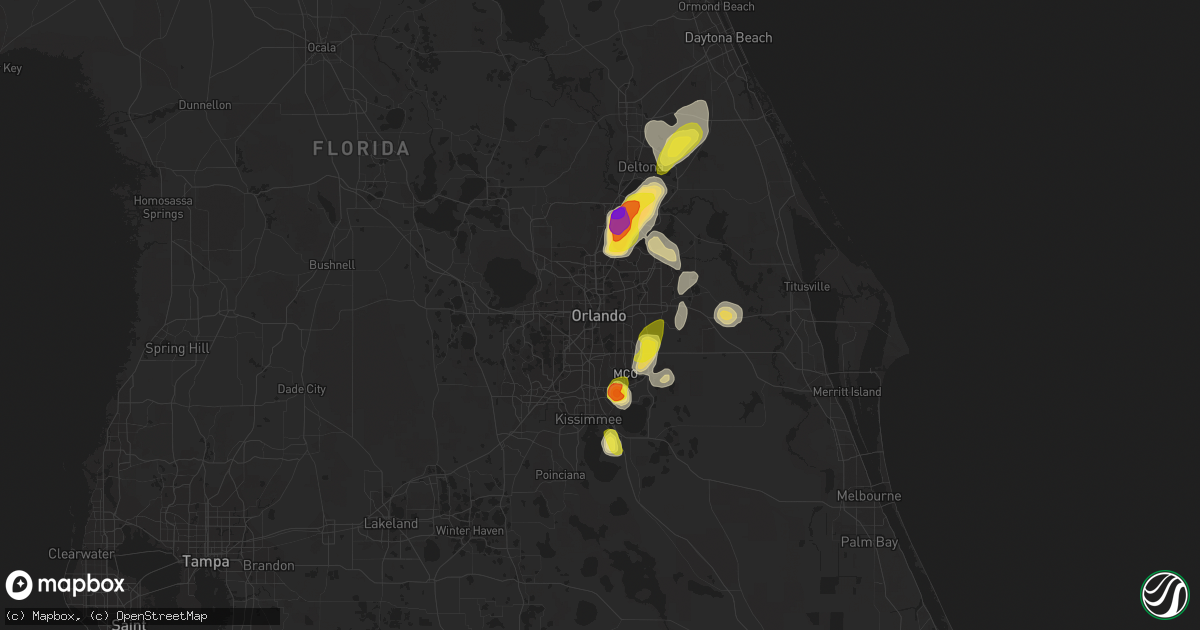 Hail map in Orlando, FL on May 21, 2020