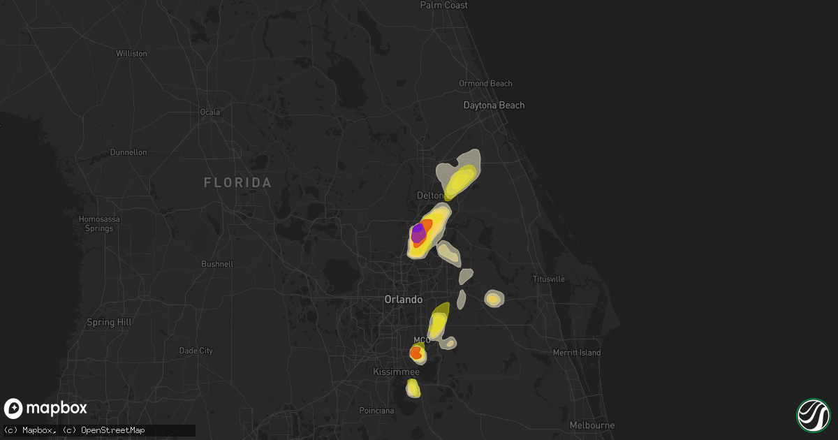 Hail map in Sanford, FL on May 21, 2020