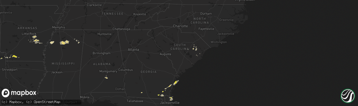 Hail map in South Carolina on May 21, 2020