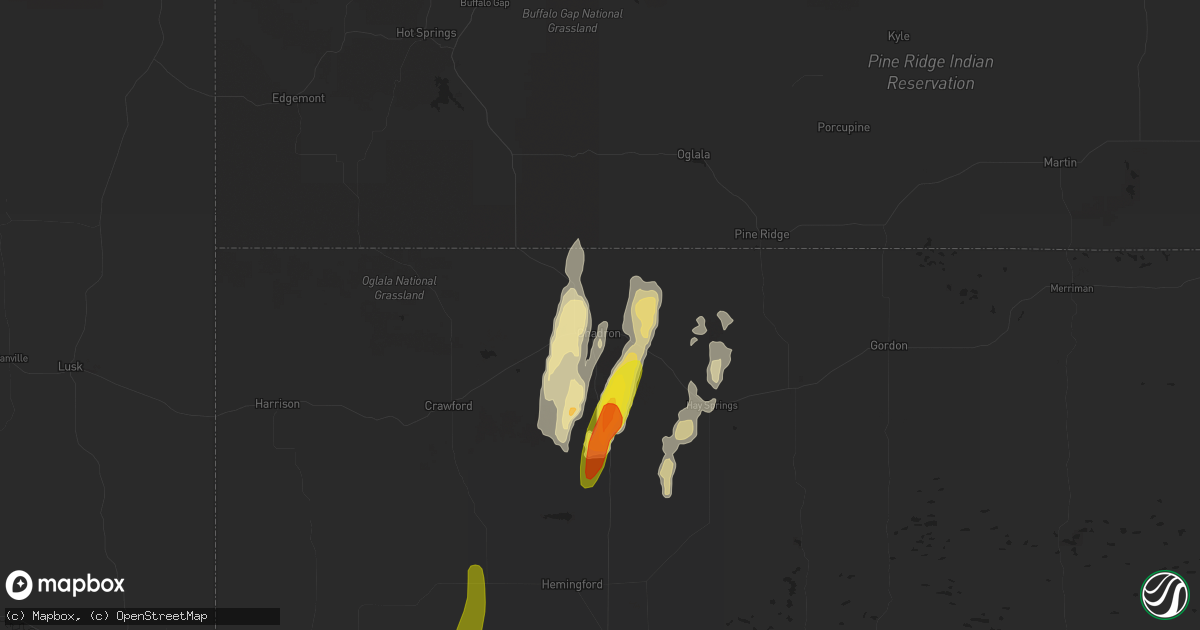 Hail map in Chadron, NE on May 21, 2021
