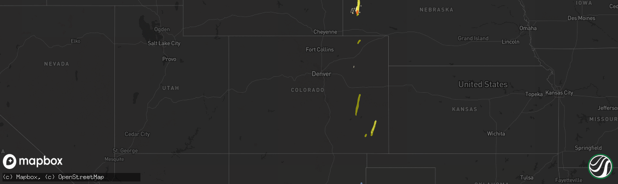 Hail map in Colorado on May 21, 2021