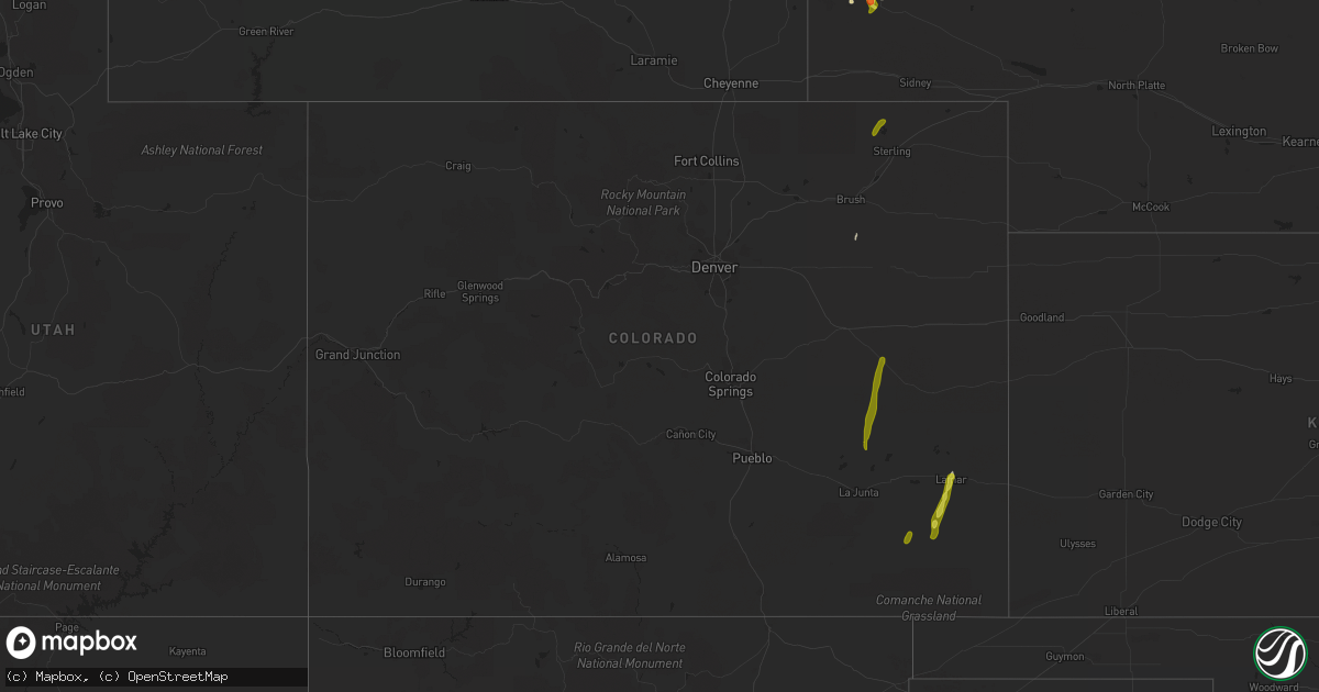 Hail map in Colorado on May 21, 2021
