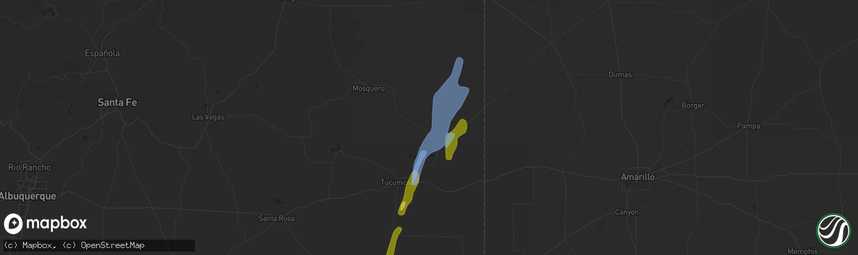 Hail map in Logan, NM on May 21, 2021