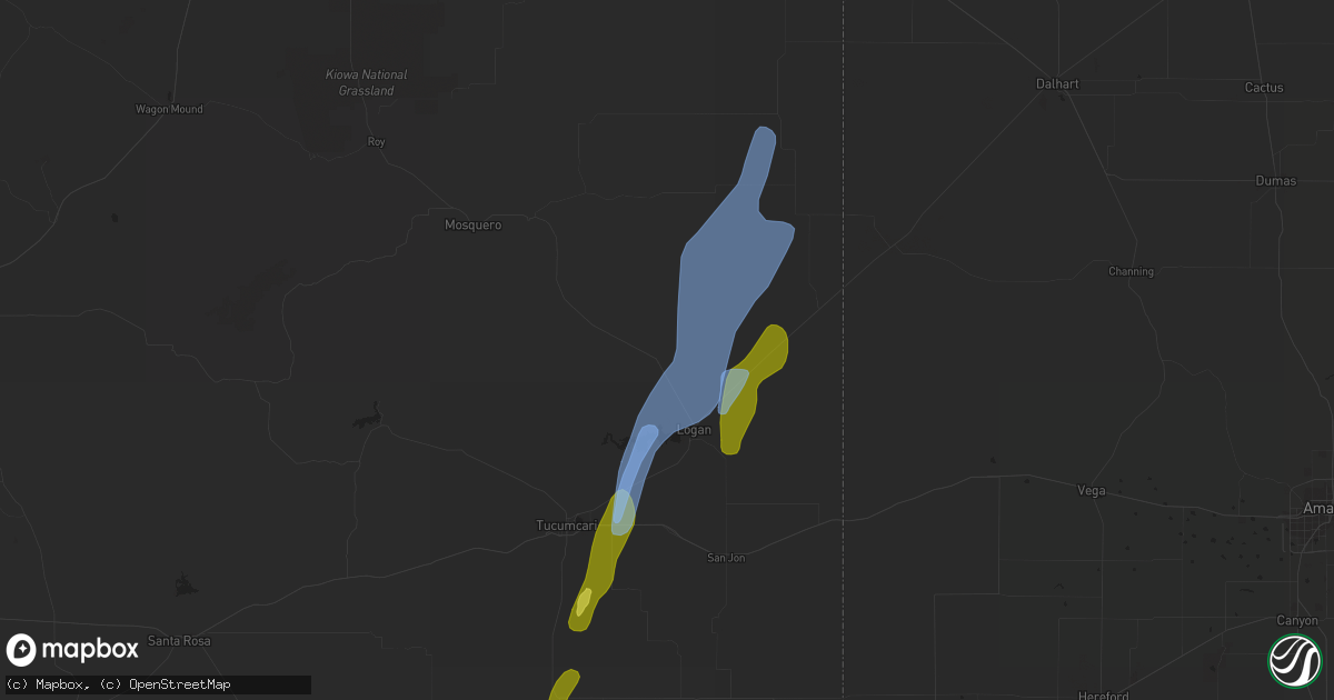 Hail map in Logan, NM on May 21, 2021