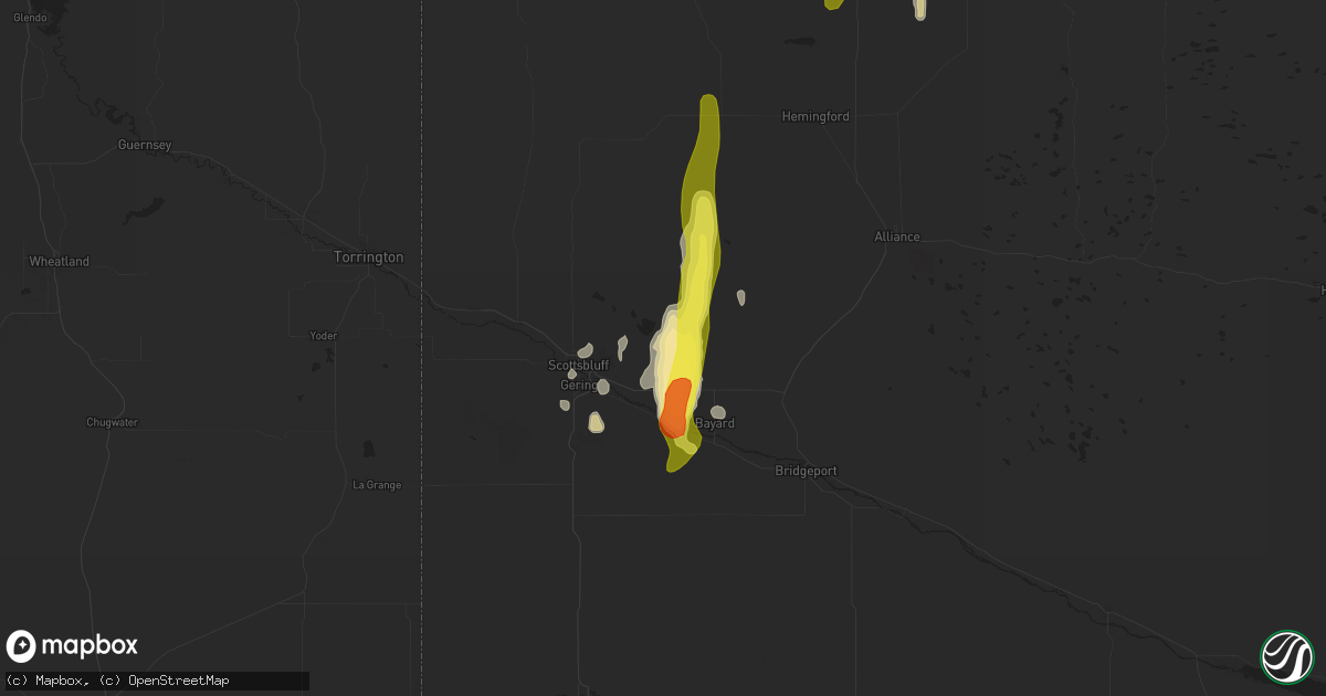 Hail map in Minatare, NE on May 21, 2021