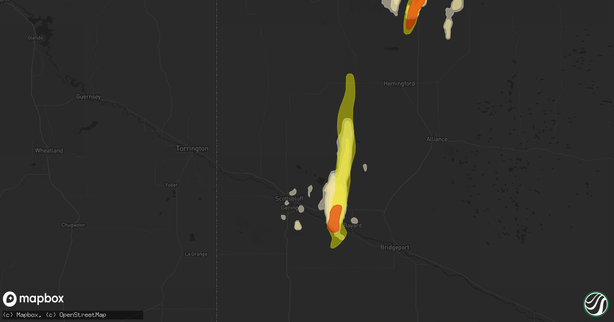 Hail map in Scottsbluff, NE on May 21, 2021
