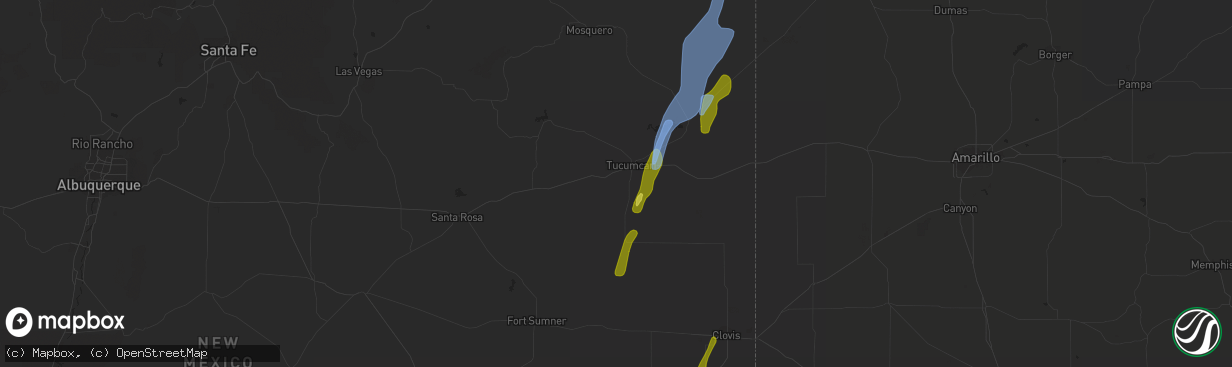 Hail map in Tucumcari, NM on May 21, 2021