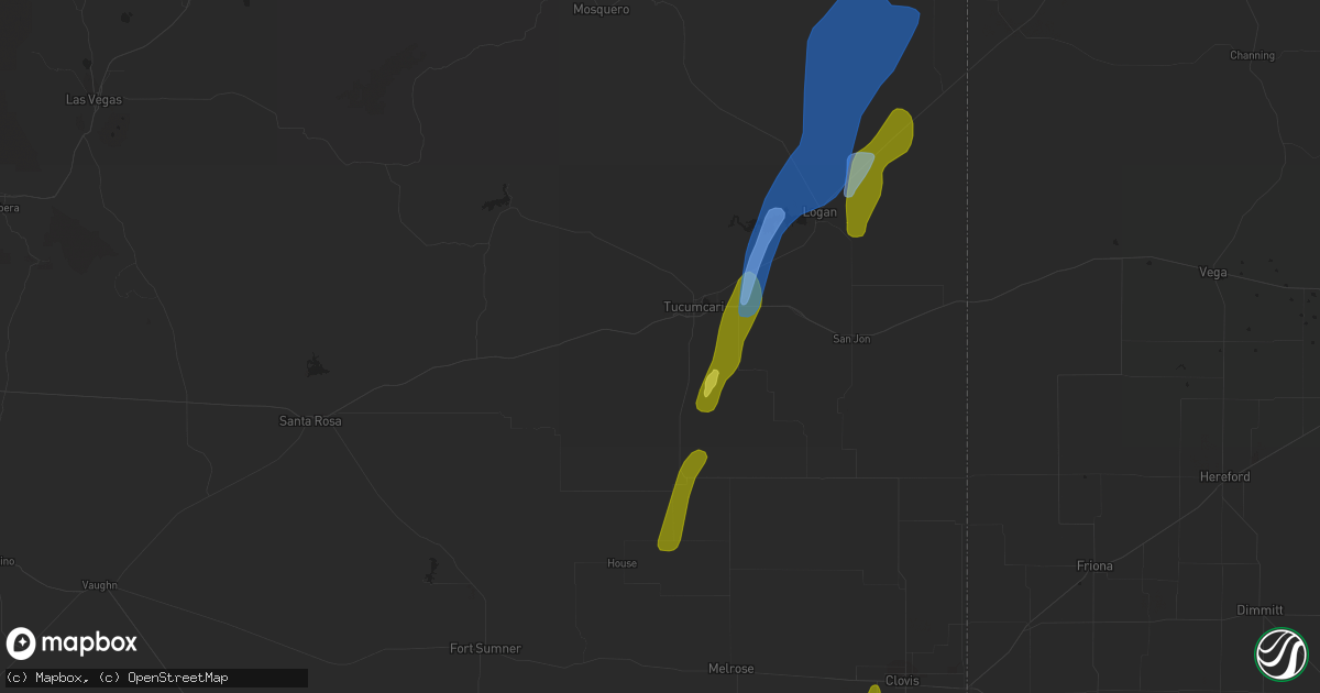 Hail map in Tucumcari, NM on May 21, 2021
