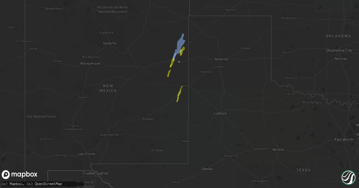 Hail map on May 21, 2021
