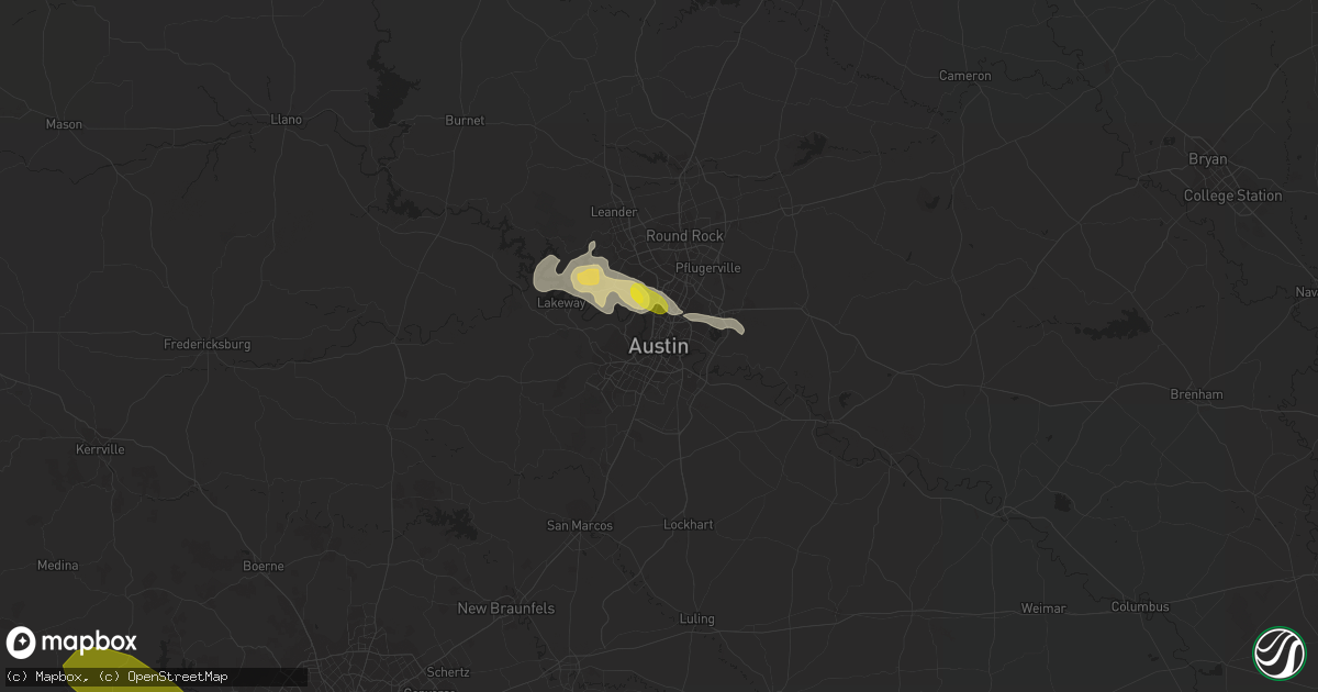 Hail map in Austin, TX on May 21, 2022