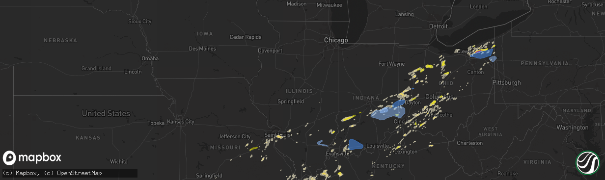 Hail map in Illinois on May 21, 2022