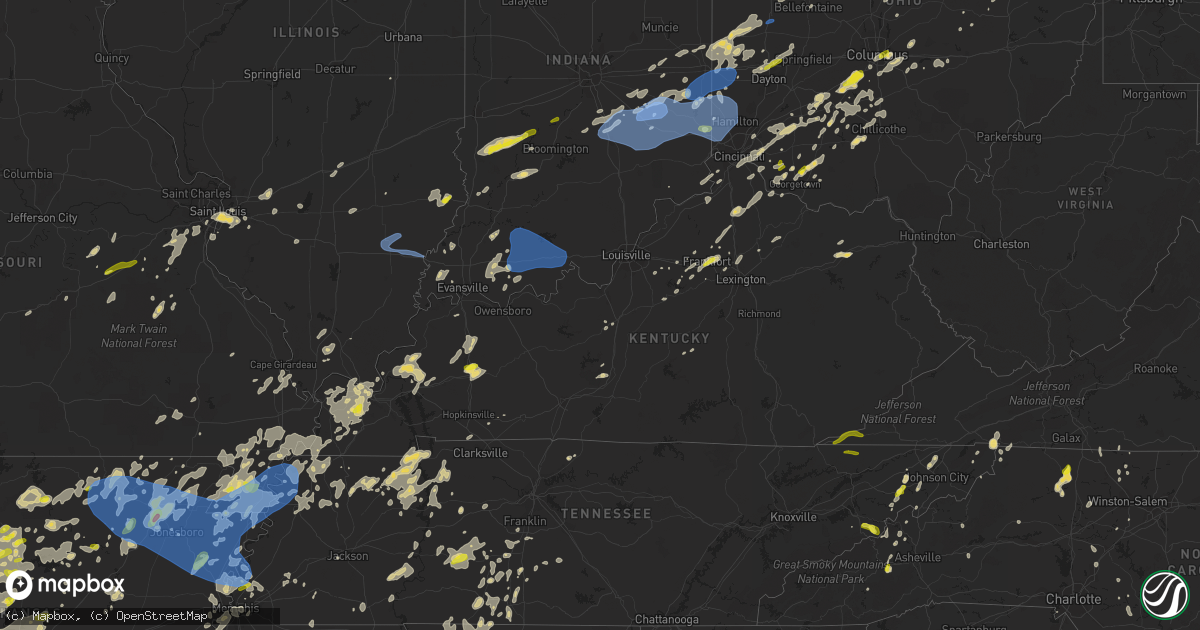 Hail map in Kentucky on May 21, 2022