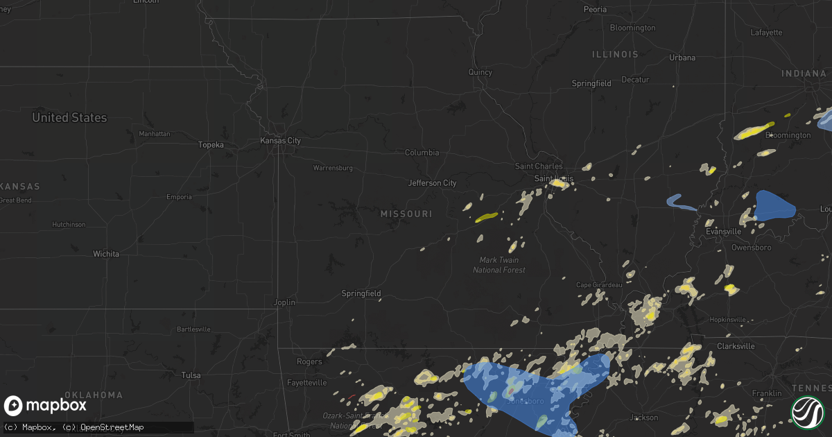 Hail map in Missouri on May 21, 2022
