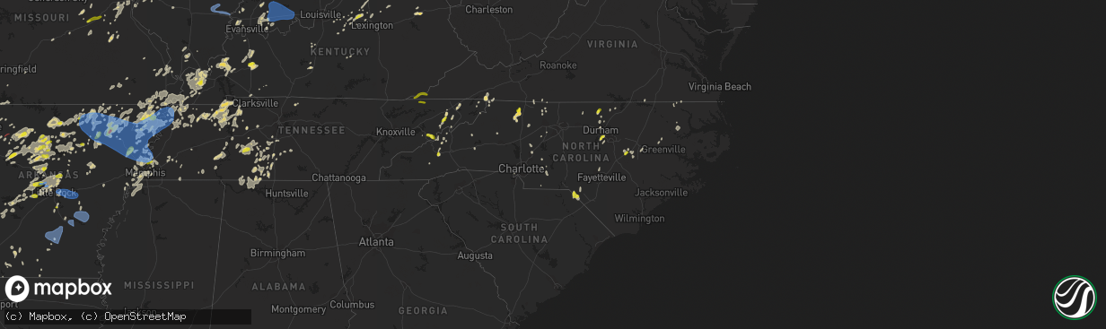 Hail map in North Carolina on May 21, 2022