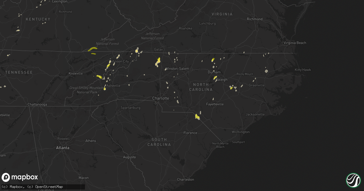 Hail map in North Carolina on May 21, 2022