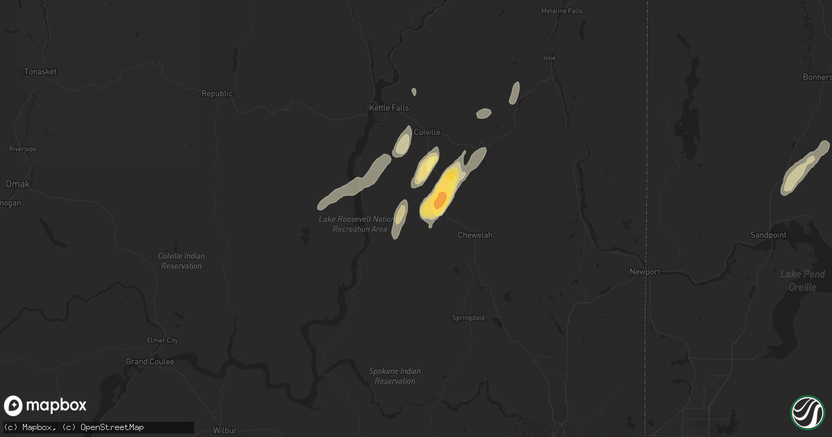 Hail map in Addy, WA on May 21, 2023