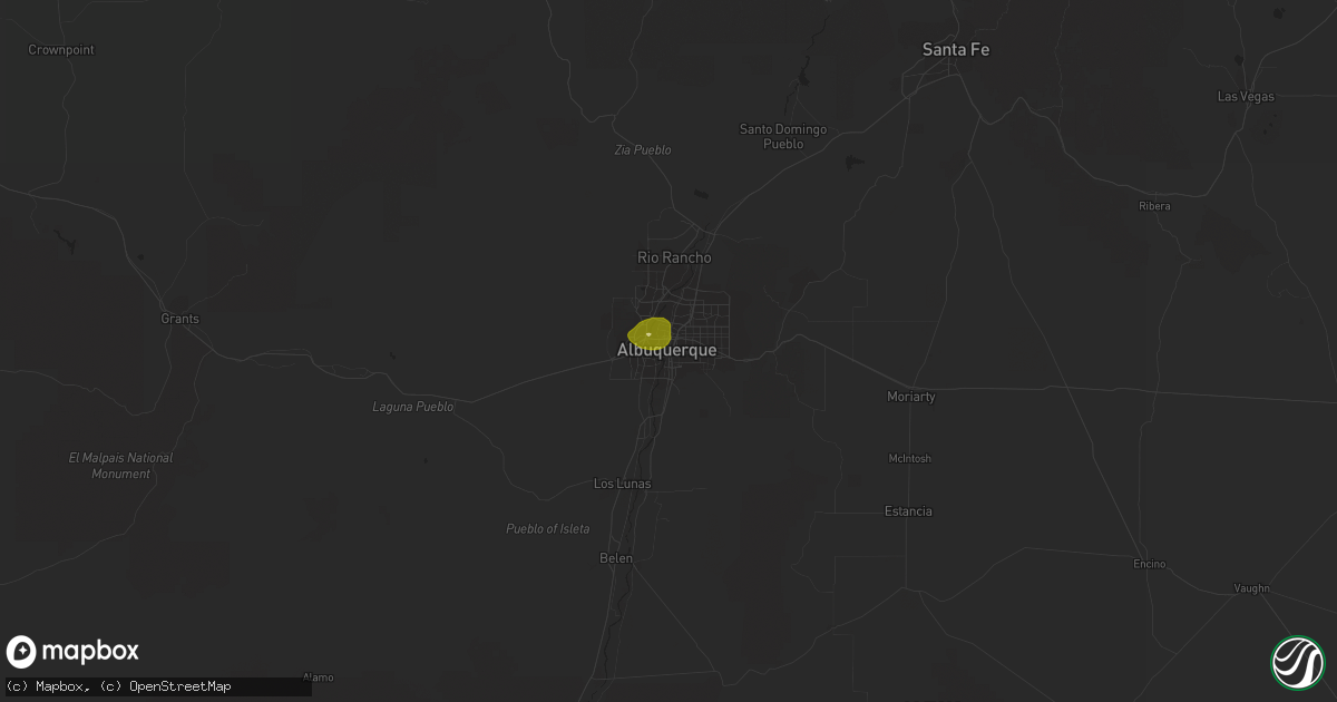 Hail map in Albuquerque, NM on May 21, 2023