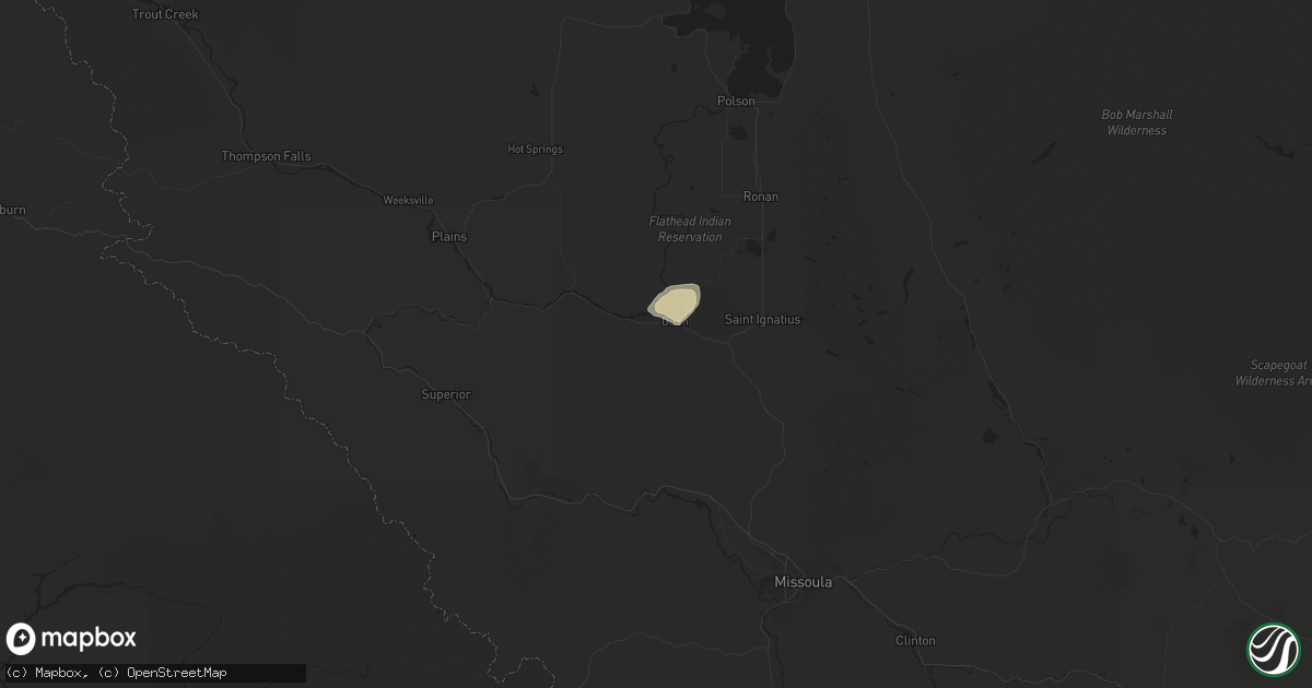 Hail map in Dixon, MT on May 21, 2023