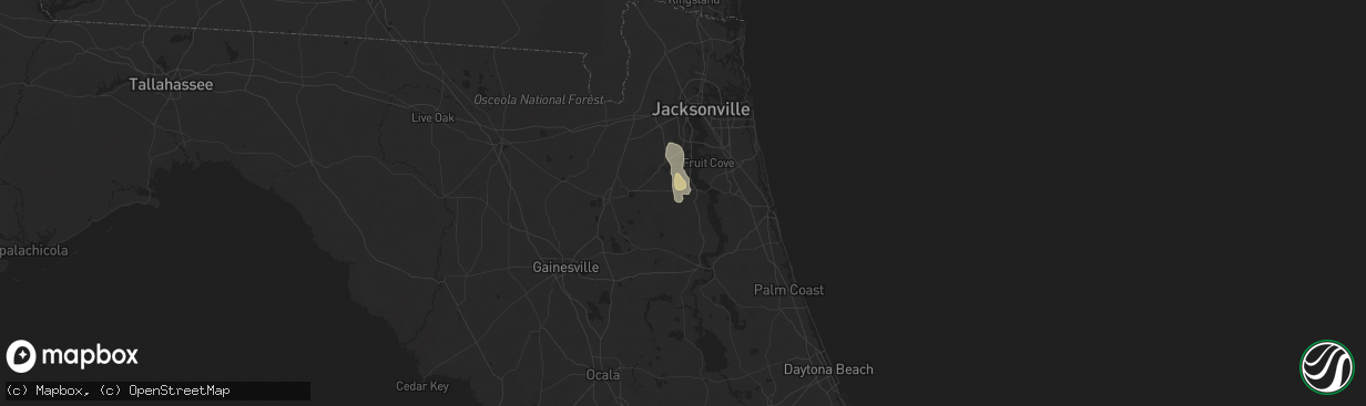 Hail map in Green Cove Springs, FL on May 21, 2023