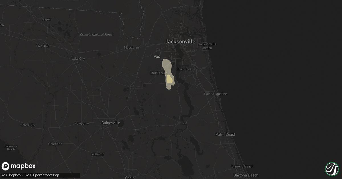 Hail map in Green Cove Springs, FL on May 21, 2023