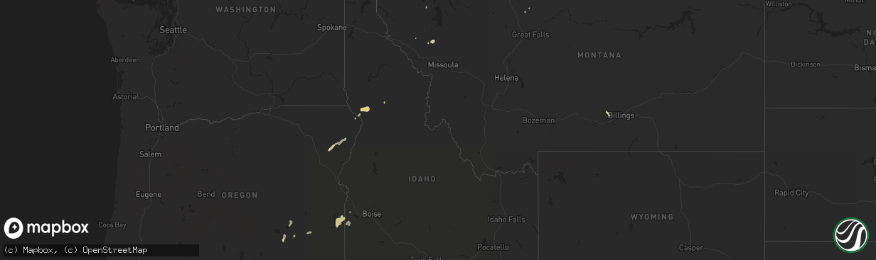 Hail map in Idaho on May 21, 2023