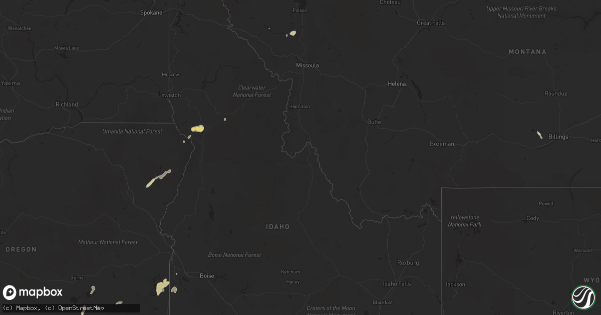 Hail map in Idaho on May 21, 2023