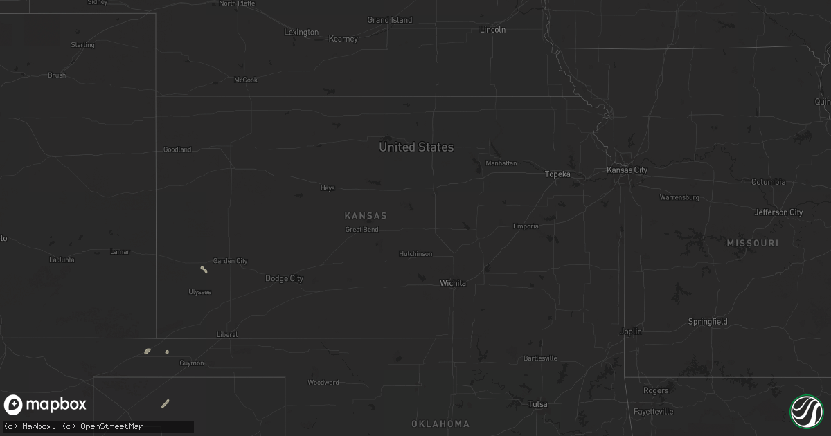 Hail map in Kansas on May 21, 2023