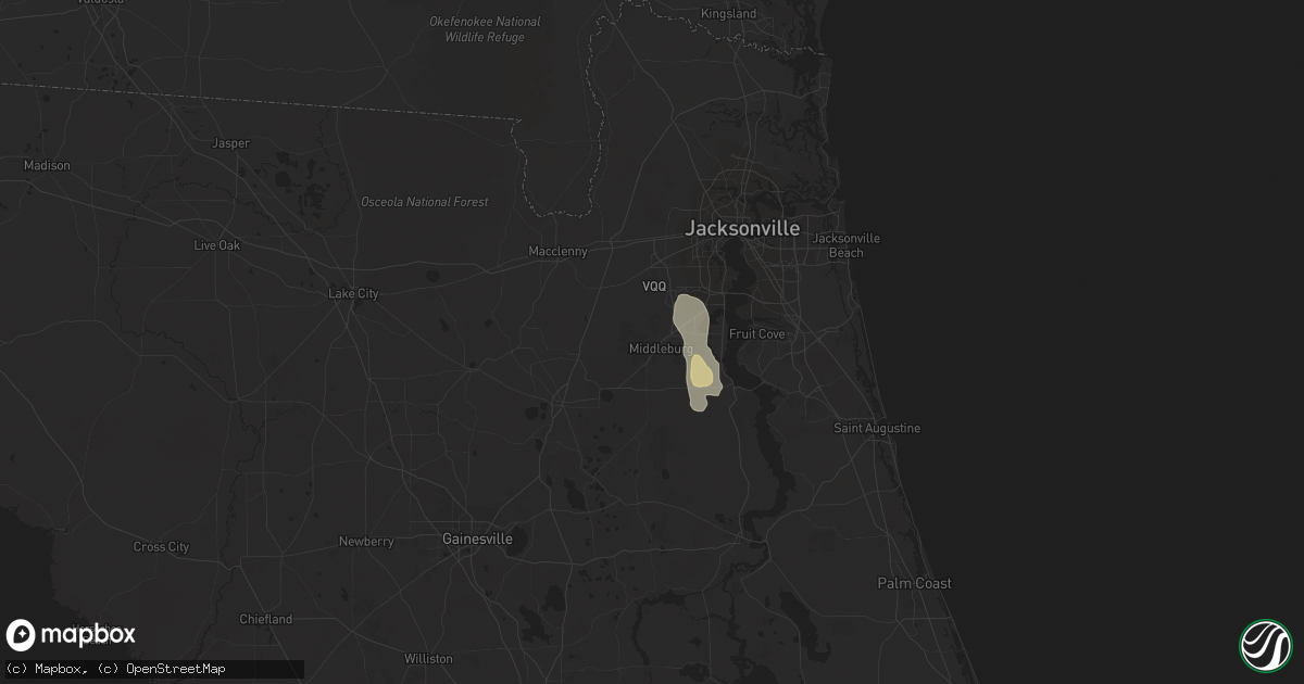 Hail map in Middleburg, FL on May 21, 2023