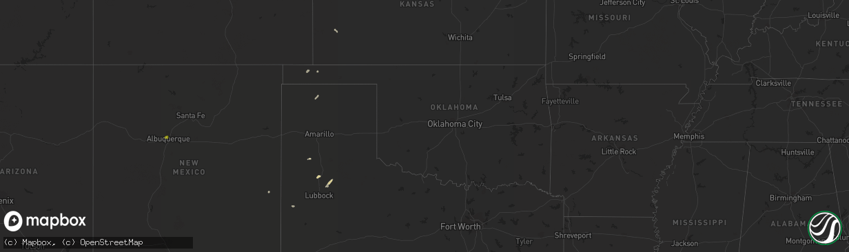 Hail map in Oklahoma on May 21, 2023