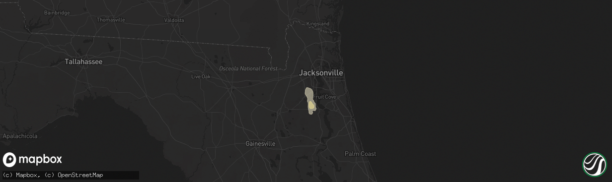 Hail map in Orange Park, FL on May 21, 2023